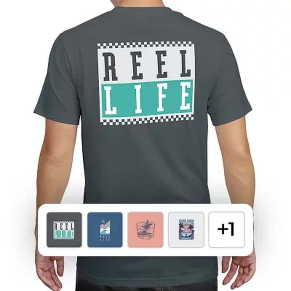 Reel Life Graphic T-Shirt Fishing Outdoors Casual Short Sleeve Size 3X /#5415